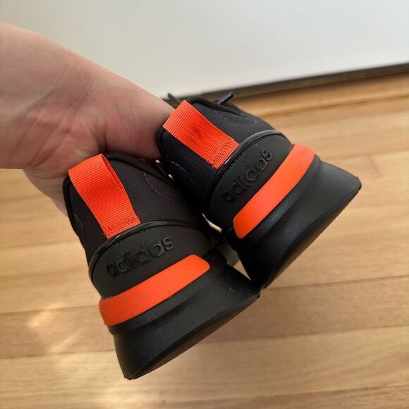 ADIDAS RACER TR21 running shoes athletic sneakers black orange size 6 - Picture 8 of 9